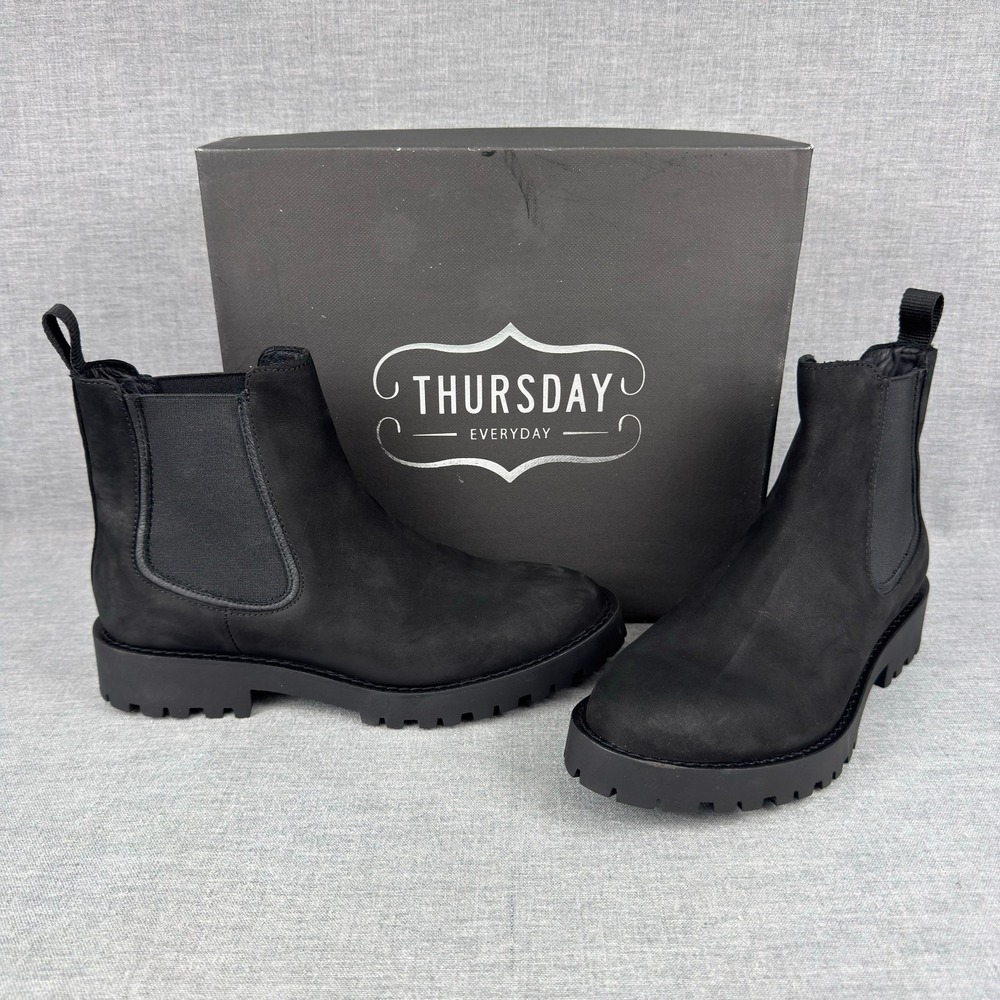 Thursday Legend Chelsea Boots Women's 9.5 Wide Black Matte Lug Sole